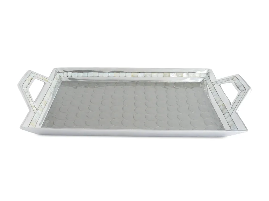 Beveled Tray With Platinum Handles by Julia Knight