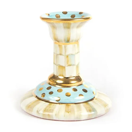 Parchment Check Column Candlestick by MacKenzie-Childs