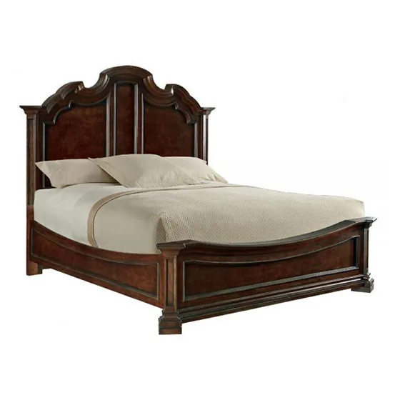 Carved Arched-Headboard Panel Bed by Stanley Furniture