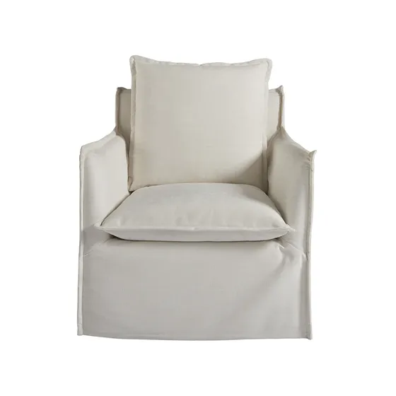 Slipcovered Swivel Chair in Ivory by Universal Furniture
