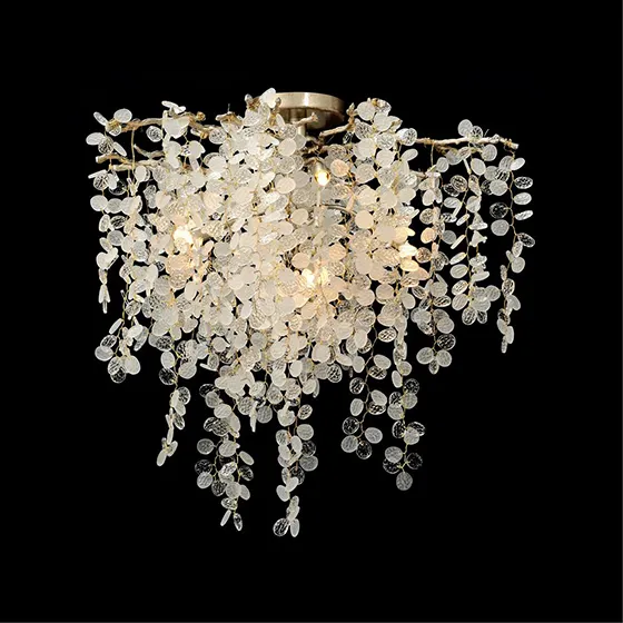 Shiro Noda Five Light Flush Chandelier by John Richard