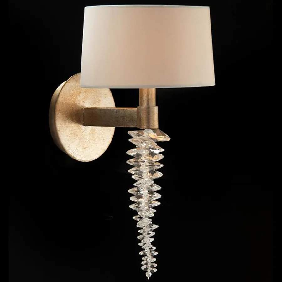 Cascading Crystal Waterfall One-Light Wall Sconce by John Richard