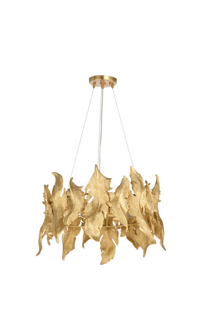Gilt Leaf Ring Chandelier by Wildwood