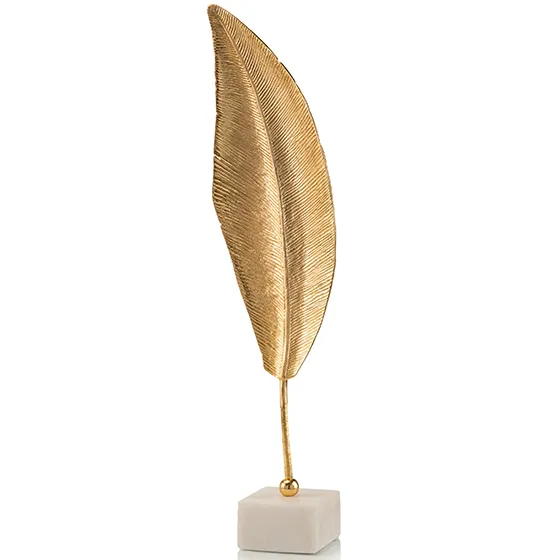 Gold Leaf Sculpture on Marble Base by John Richard