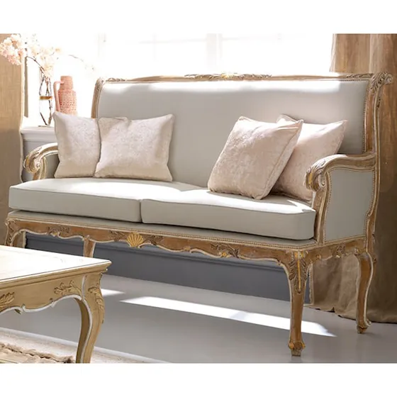 Carved Gilt High-Back Settee by Silvano Grifoni