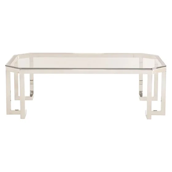 Greek-Key Glass-Top Cocktail Table by Bernhardt