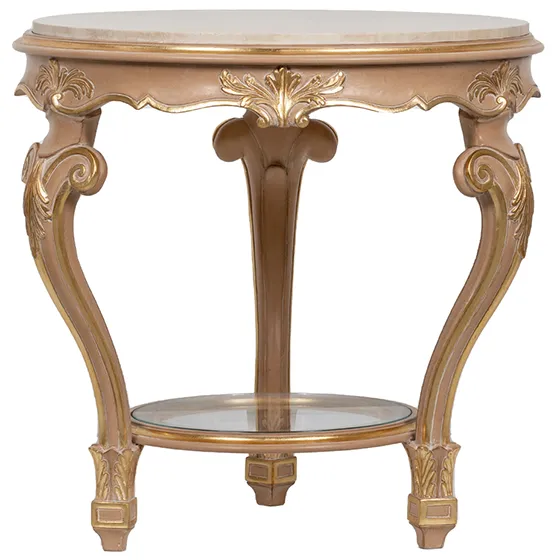 Carved Gilt Demilune Console Table by Decorative Crafts
