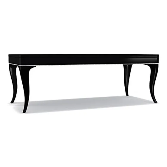 Black Lacquer Cocktail Table with Sabre Legs by Hooker Furniture