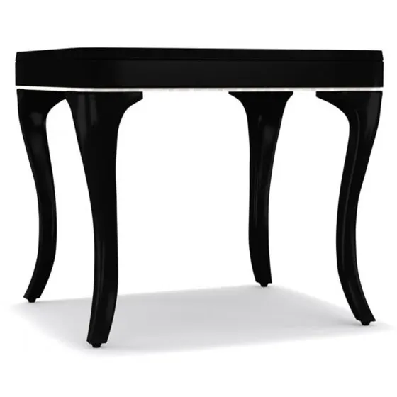 Black Lacquer Side Table with Sabre Legs by Hooker Furniture