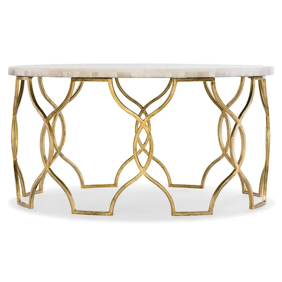 Melange Round Marble-Top Cocktail Table by Hooker Furniture