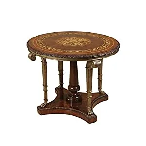 Dark French Walnut Finished Center Table, Marquet by Maitland-Smith