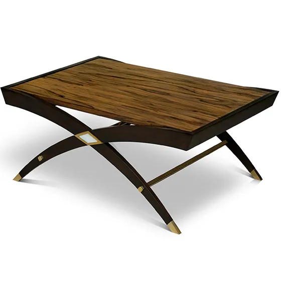 Cocktail Table with Brass and Mother of Pearl Accents by Scarborough House
