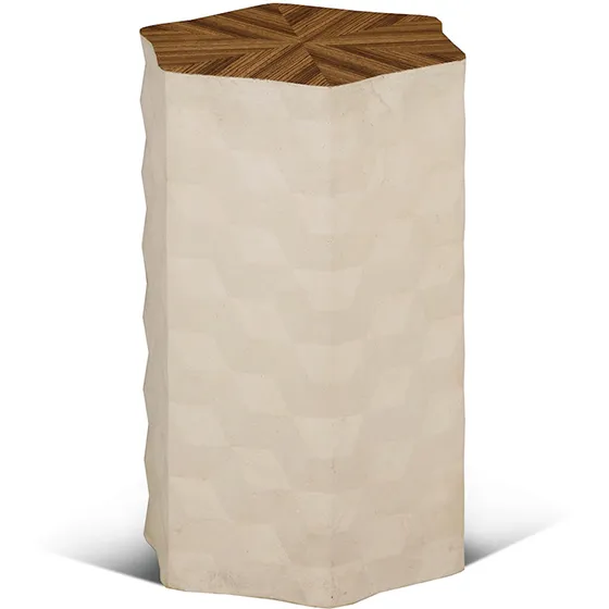 Faceted Hexagonal Accent Table with Parquetry Top by Scarborough House
