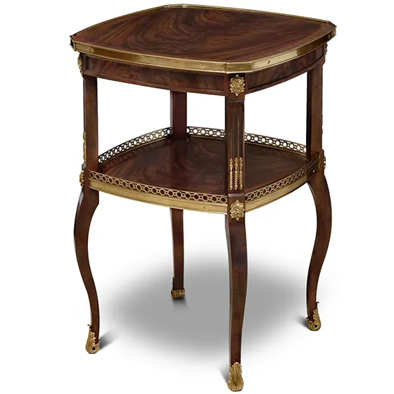 Mahogany Square End Table with Brass Gallery by Scarborough House