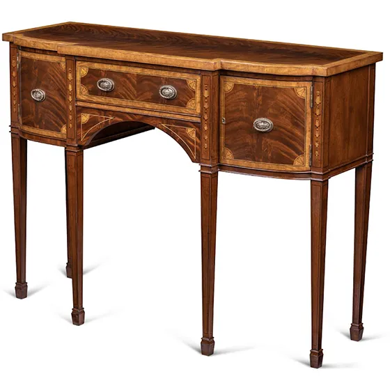 Mahogany with Marquetry Fans and Brass Handles by Scarborough House