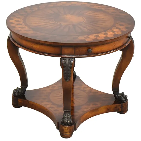 Starburst Parquetry Round Centre Table by Theodore Alexander