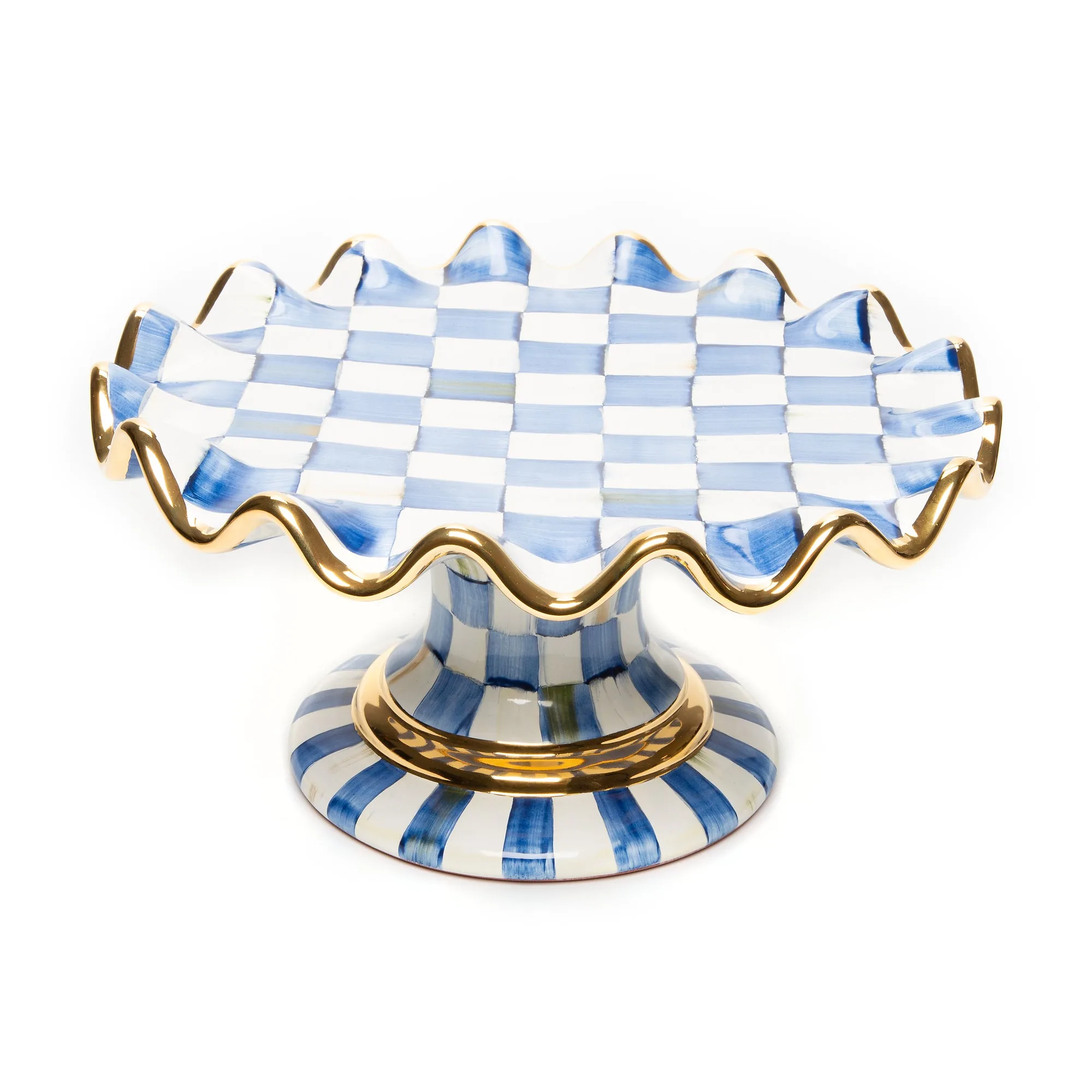 Royal Check Fluted Cake Stand by MacKenzie-Childs