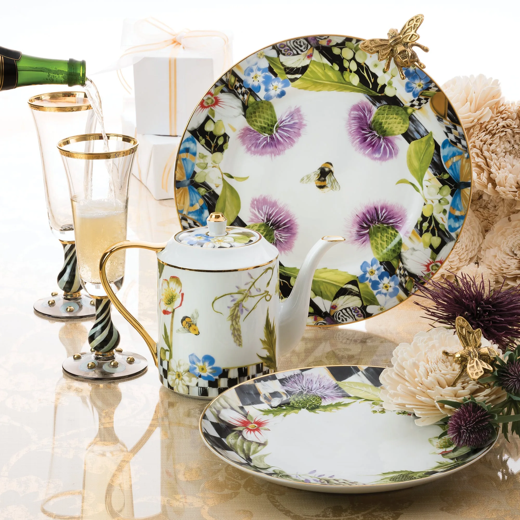 Thistle & Bee Teapot by MacKenzie-Childs