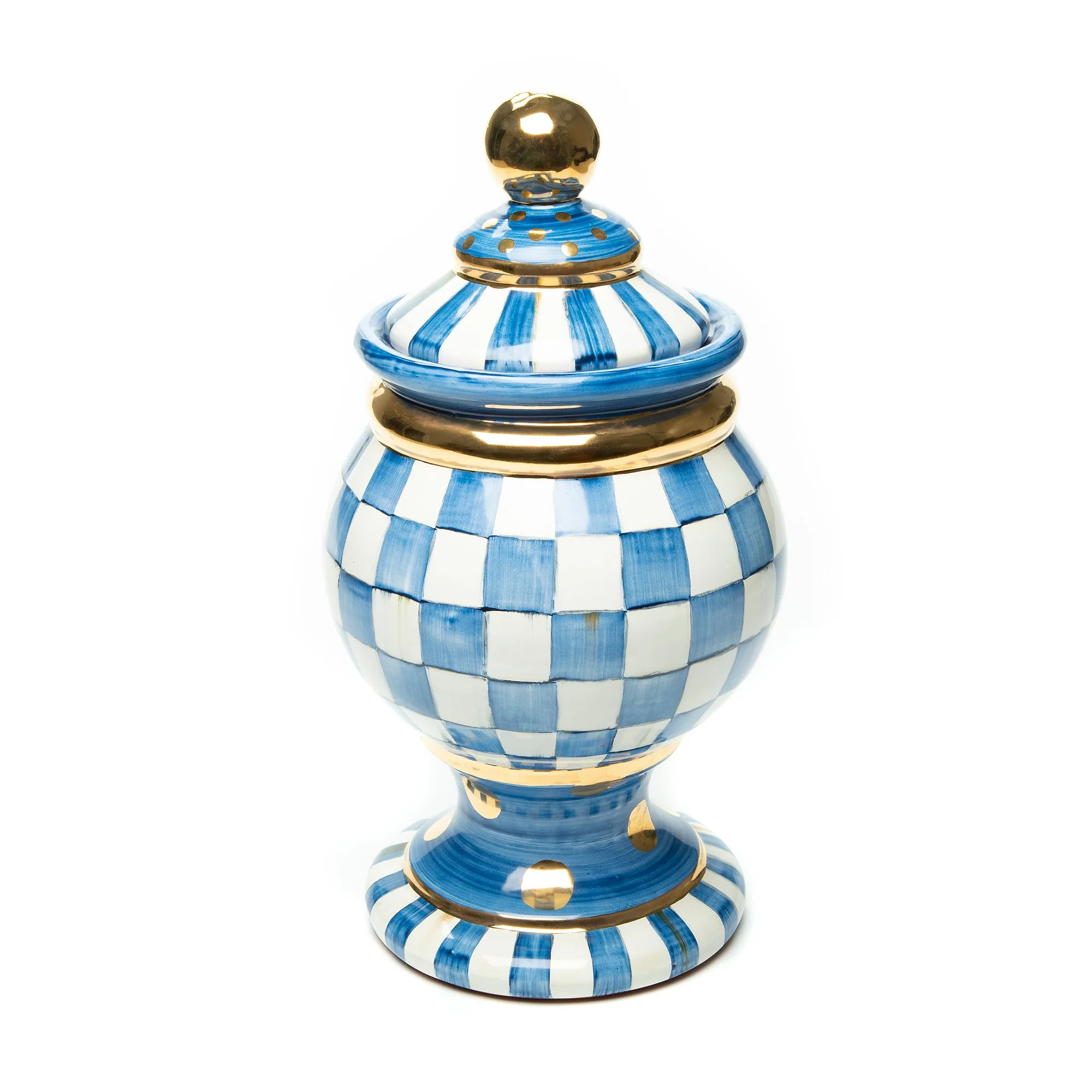 Royal Check Globe Canister by MacKenzie-Childs