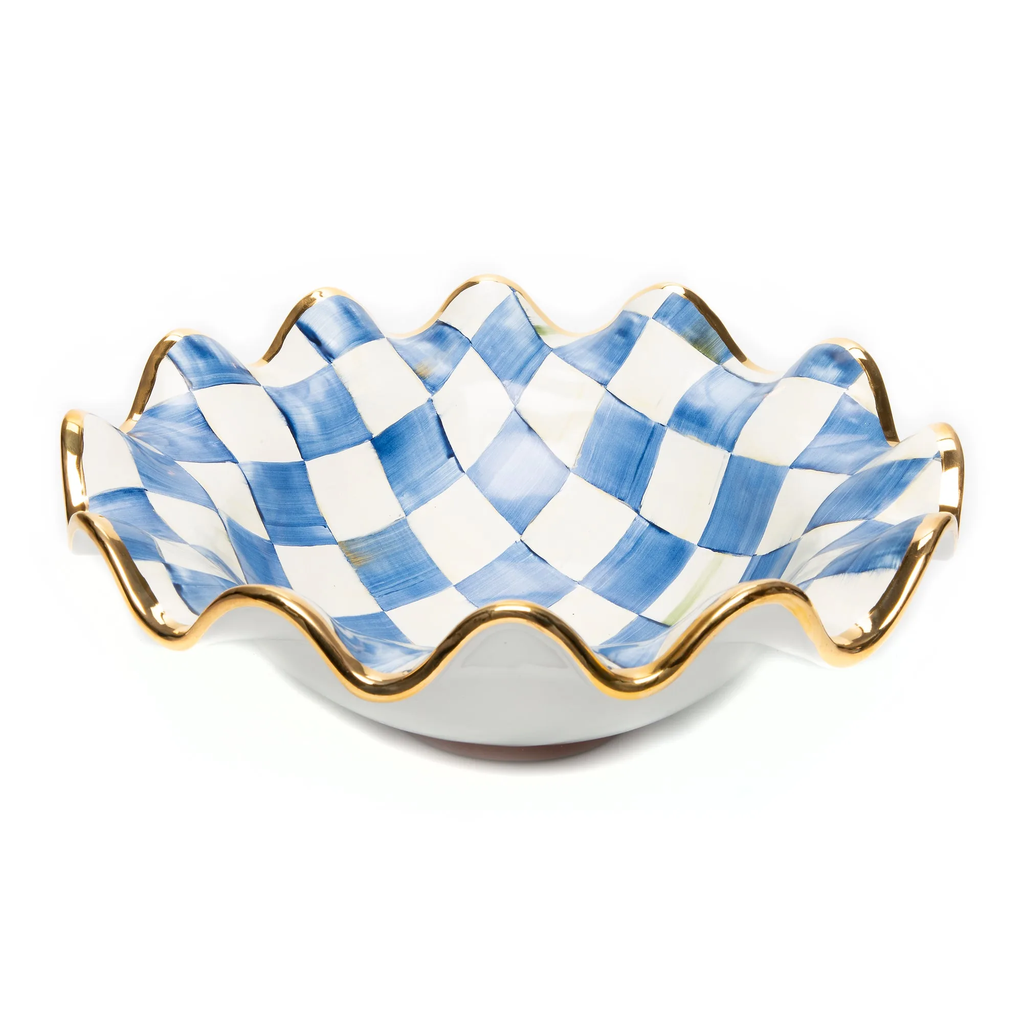 Royal Check Medium Fluted Serving Bowl by MacKenzie-Childs