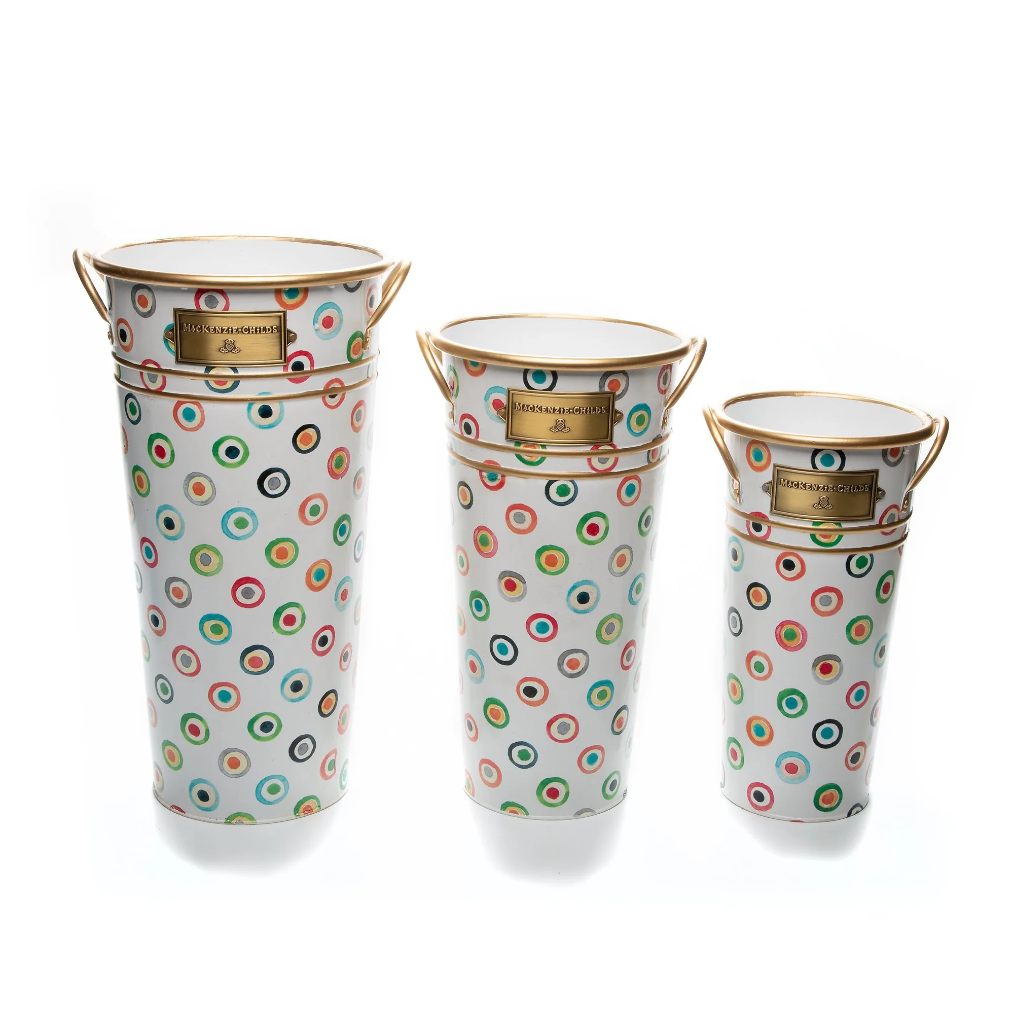 Lunares Flower Buckets - Set of 3 by MacKenzie-Childs