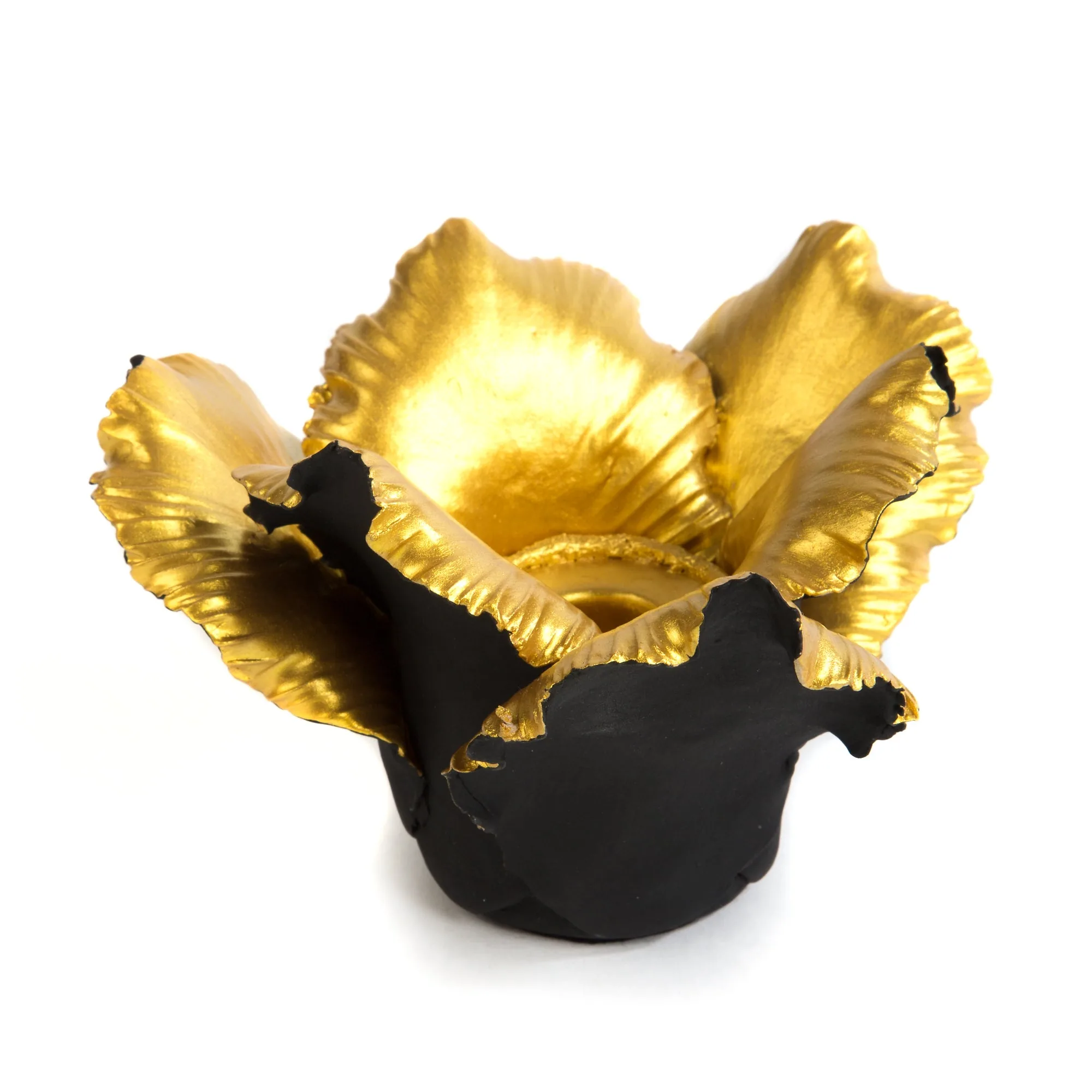Daffodil Candle Holder - Black & Gold by MacKenzie-Childs