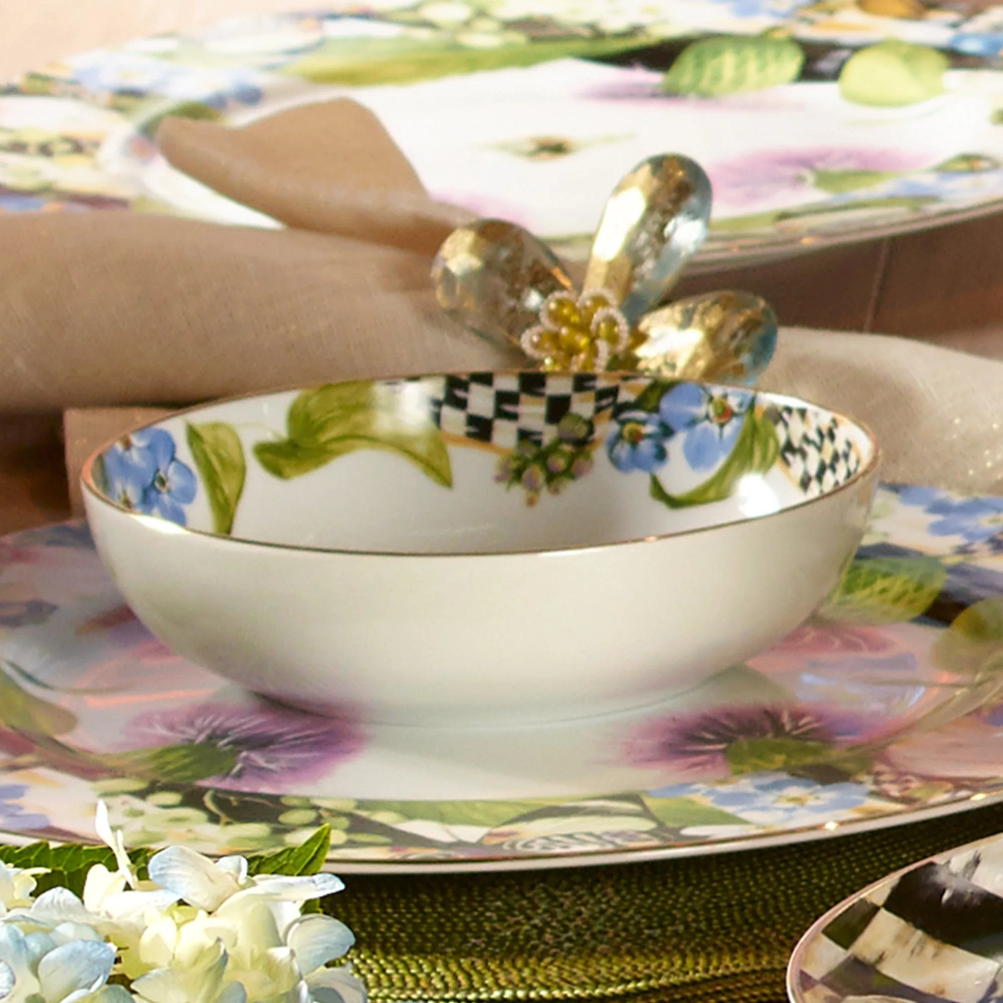 Thistle & Bee Soup Bowl by MacKenzie-Childs