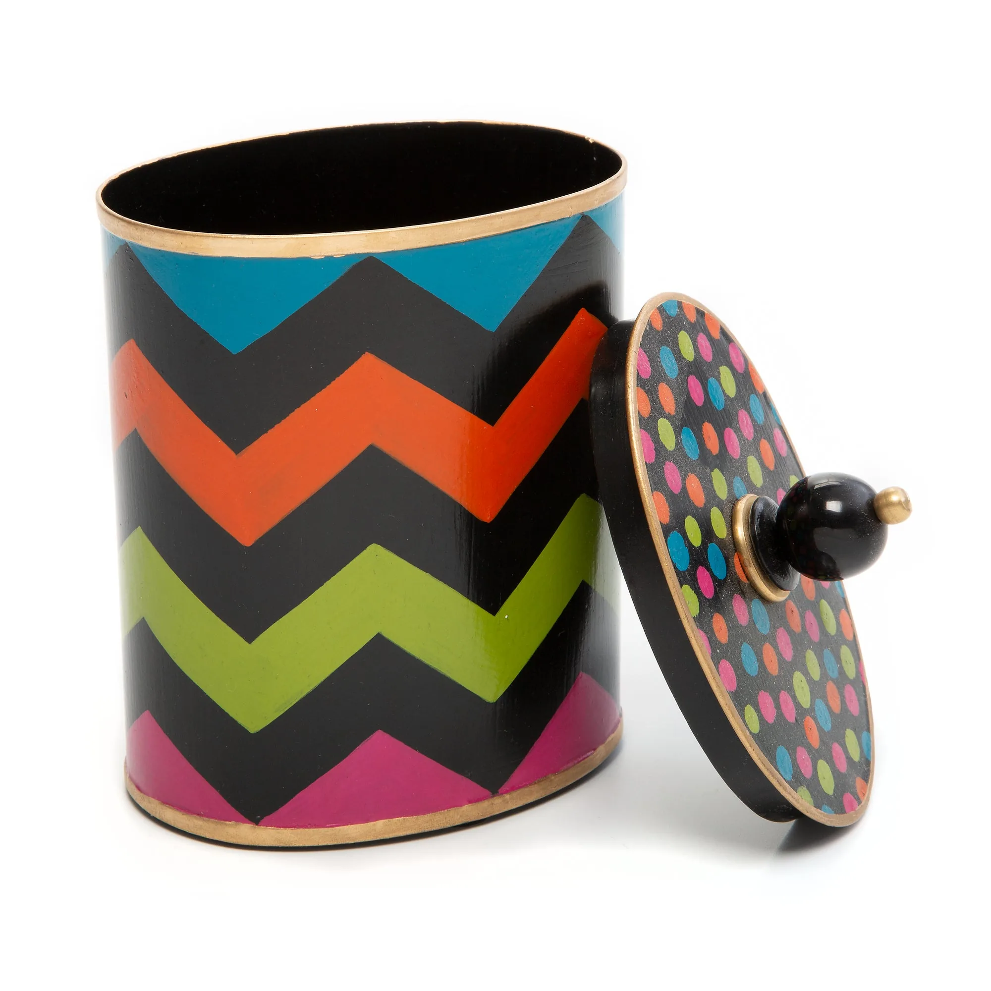 Trampoline Cotton Box - Black by MacKenzie-Childs