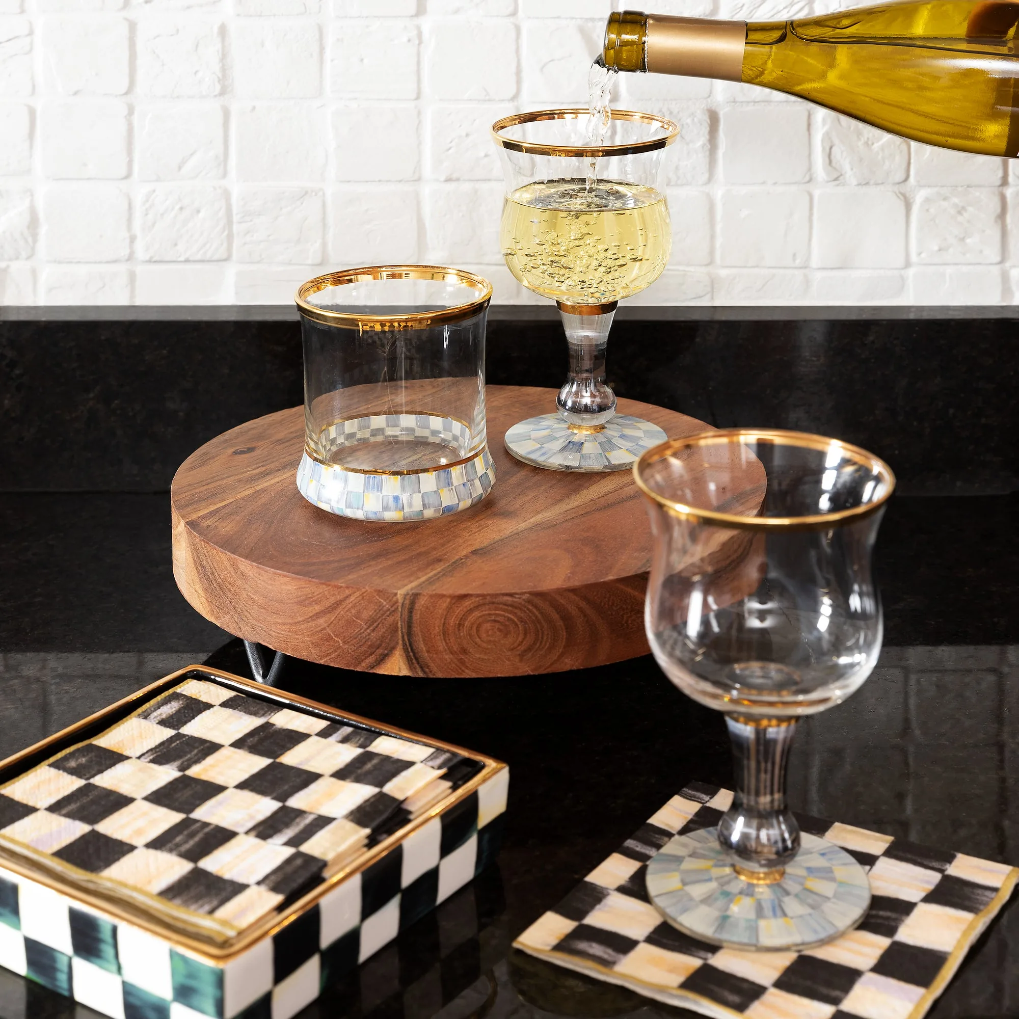 Sterling Check Tumbler by MacKenzie-Childs