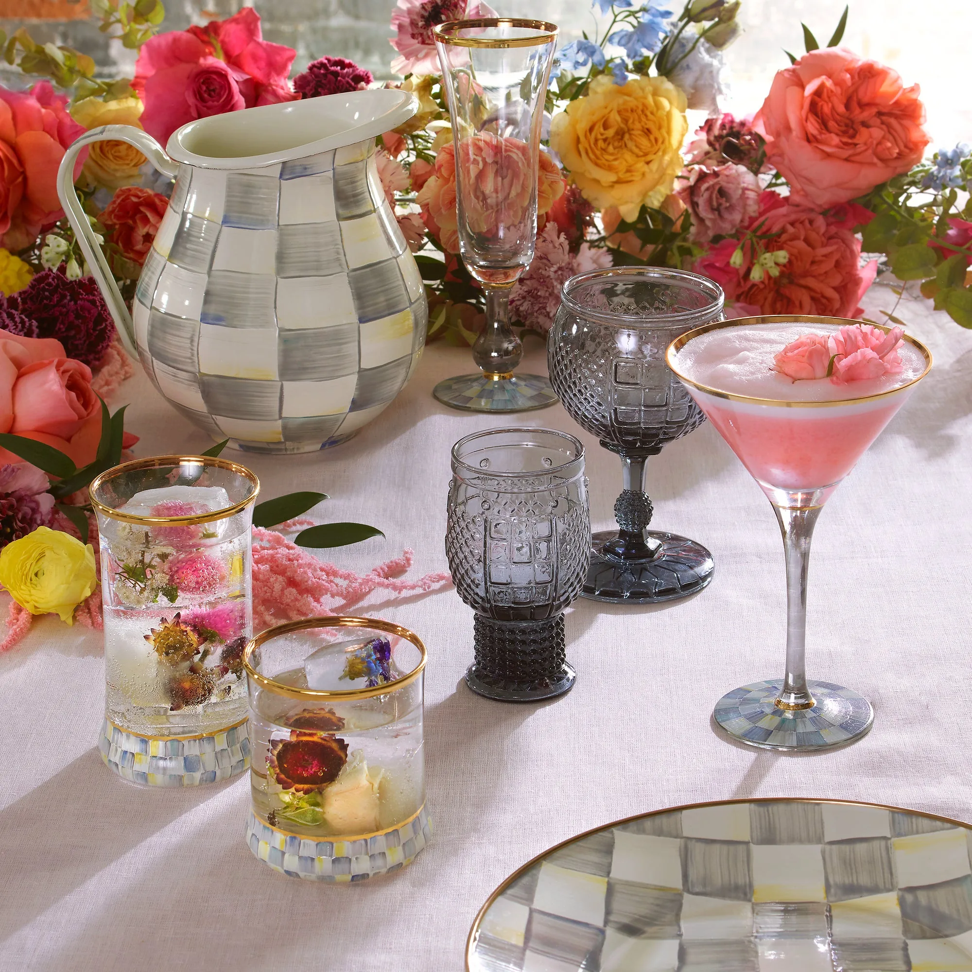 Sterling Check Highball by MacKenzie-Childs