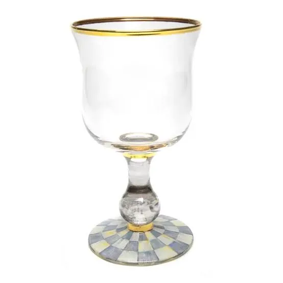 Sterling Check Water Glass by MacKenzie-Childs