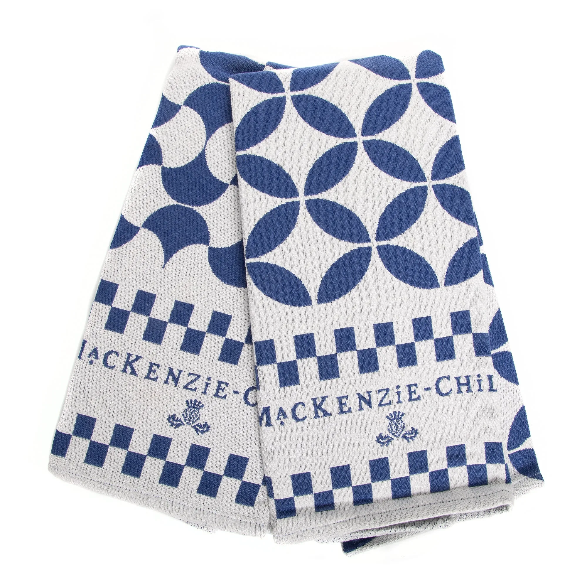Geo Dish Towels - Royal - Set of 2 by MacKenzie-Childs