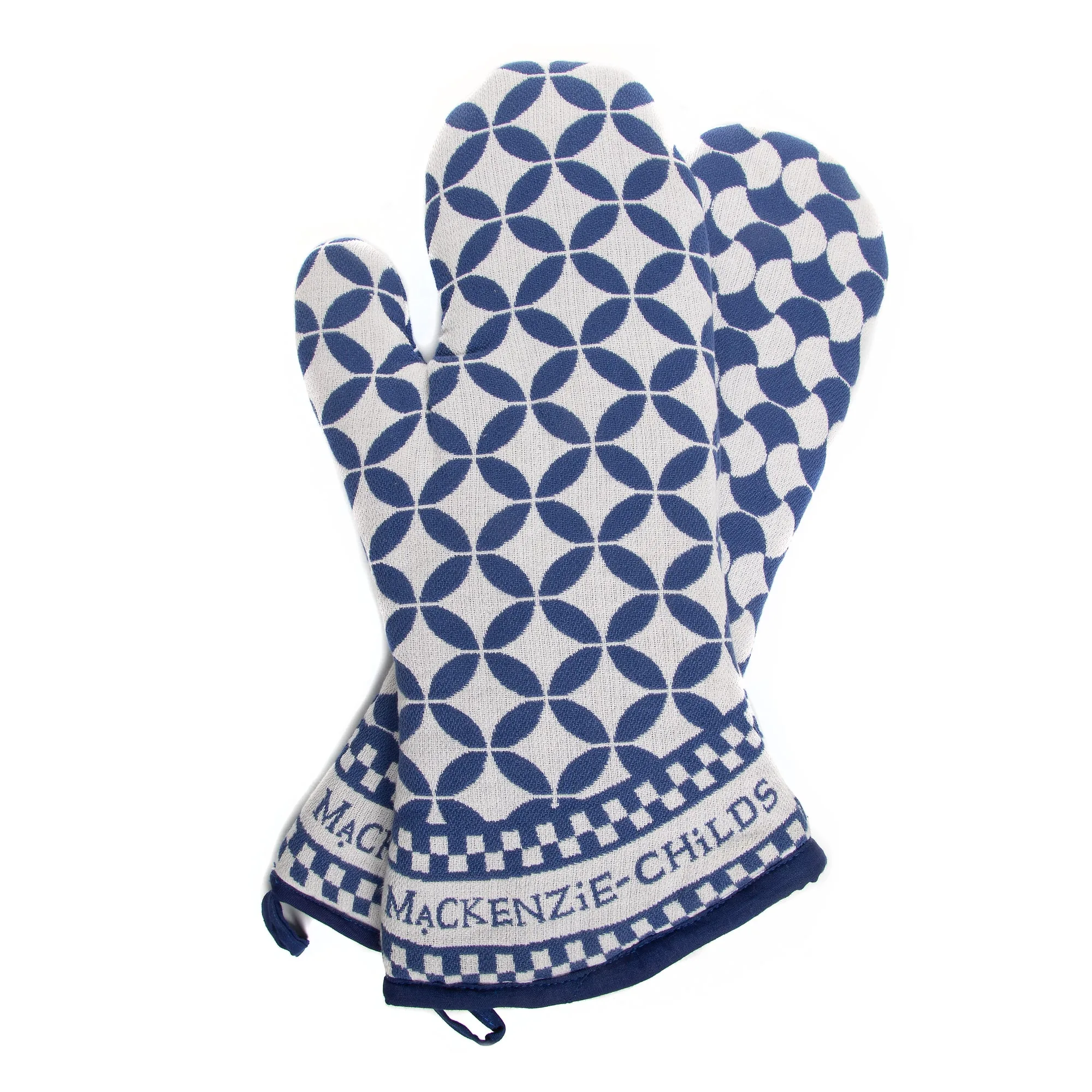 Geo Oven Mitts - Royal - Set of 2 by MacKenzie-Childs