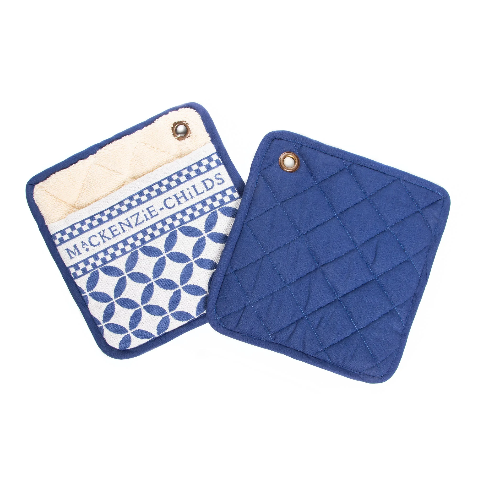 Geo Pot Holders - Royal - Set of 2 by MacKenzie-Childs