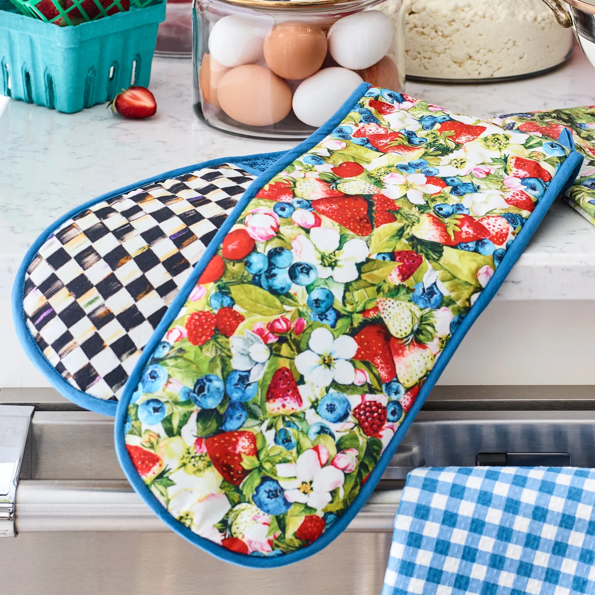 Berries & Blossoms Double Oven Mitt by MacKenzie-Childs