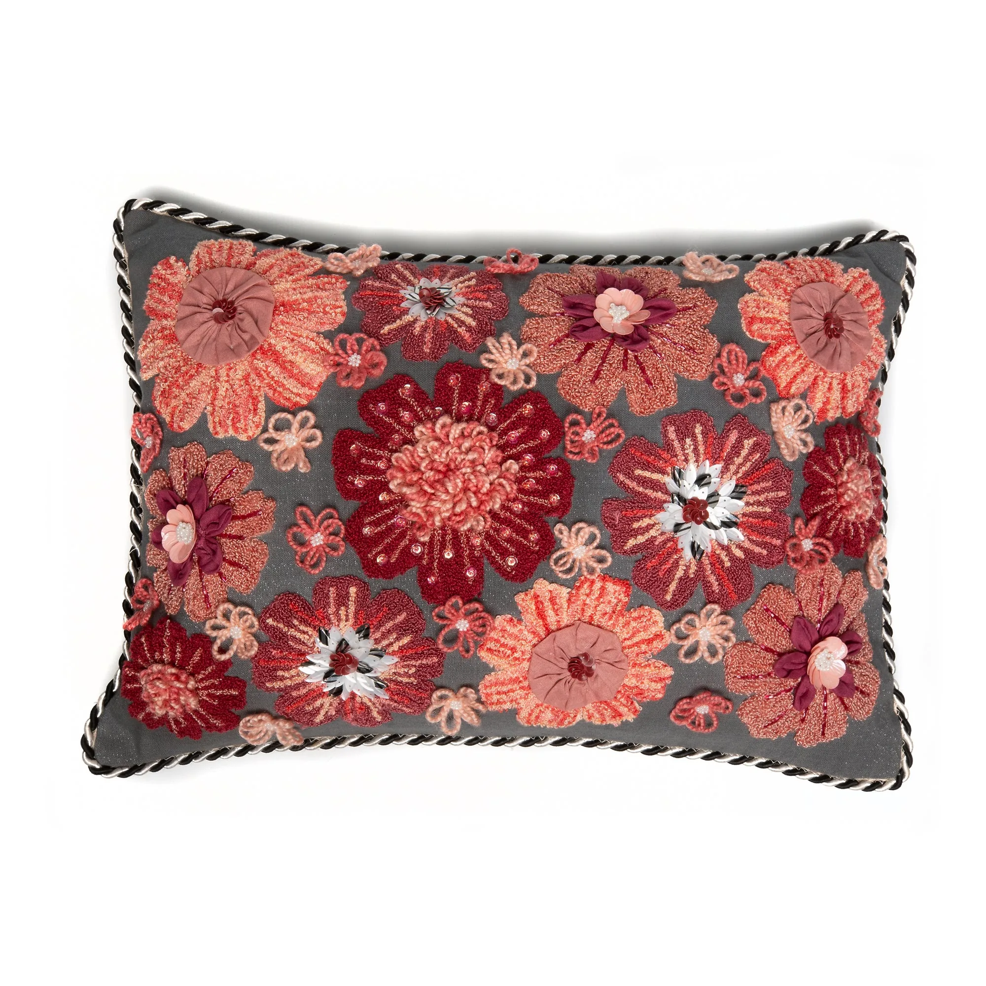 Dancing Blossoms Lumbar Pillow by MacKenzie-Childs