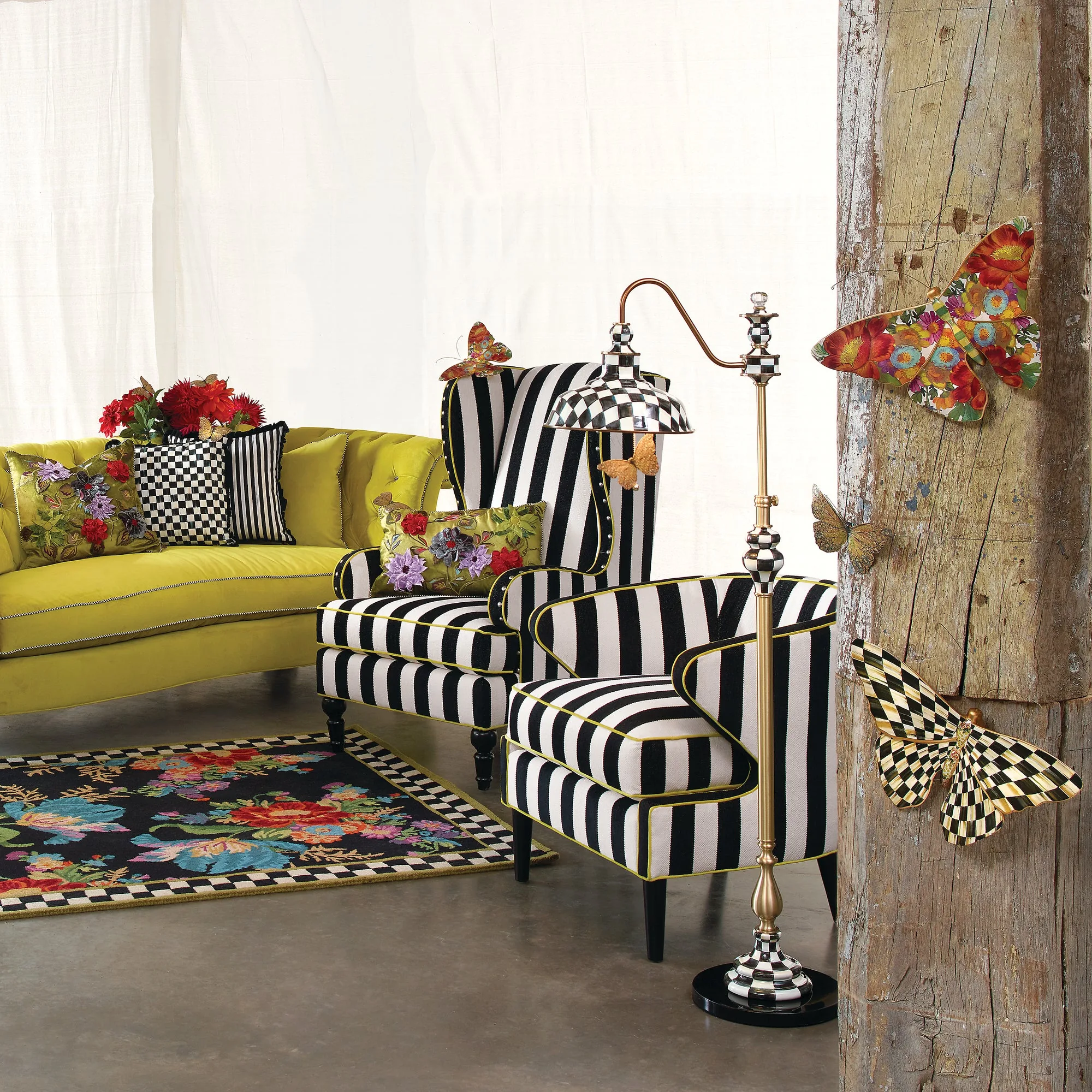 Greengage Floral Lumbar Pillow by MacKenzie-Childs