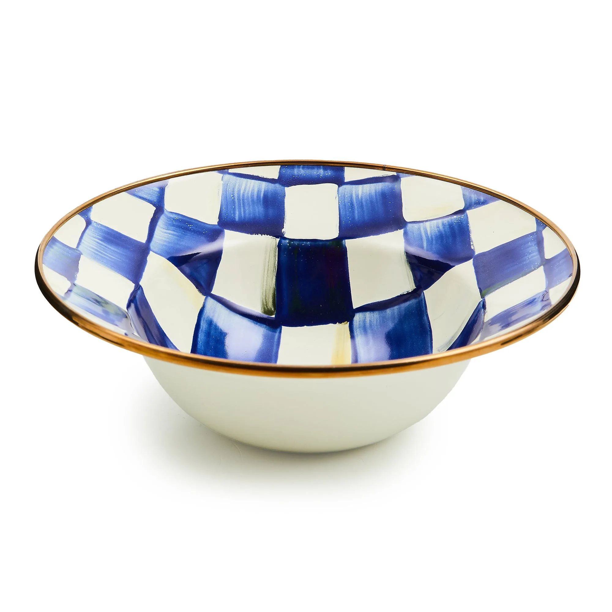 Royal Check Enamel Breakfast Bowl by MacKenzie-Childs