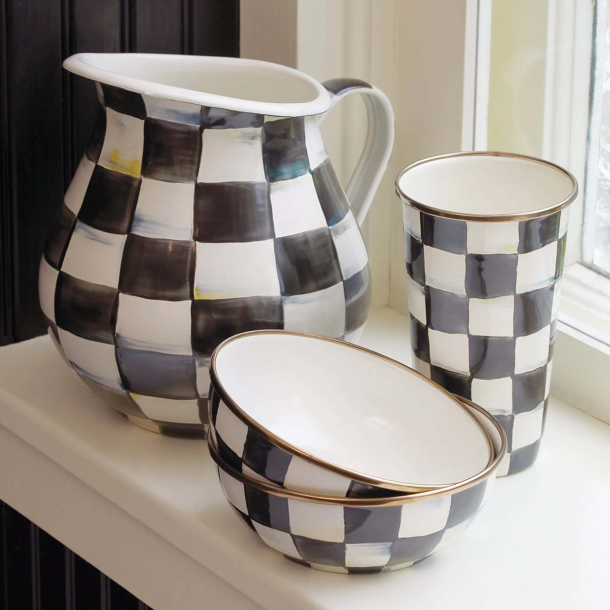 Courtly Check Enamel Everyday Bowl by MacKenzie-Childs