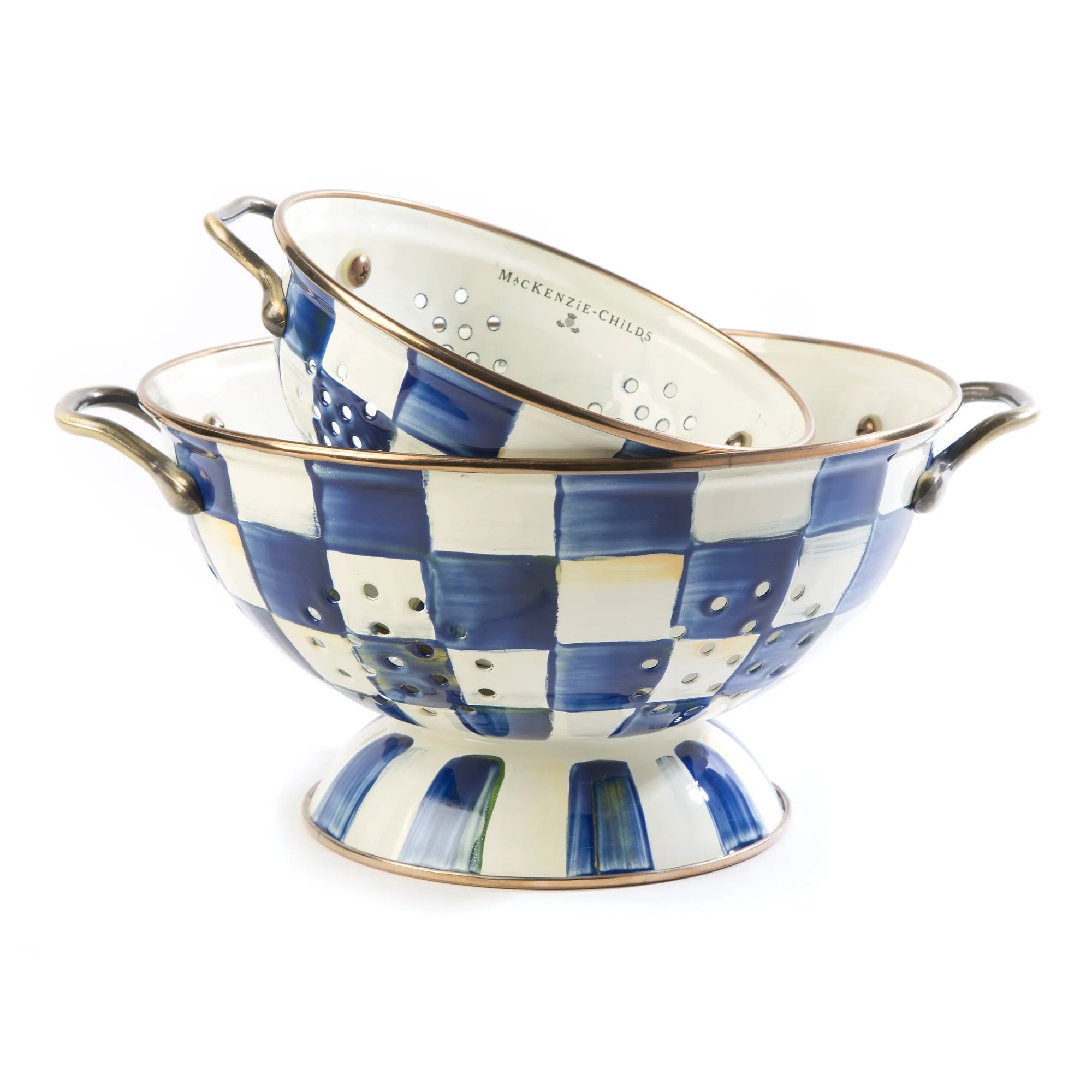 Royal Check Enamel Colander - Small by MacKenzie-Childs