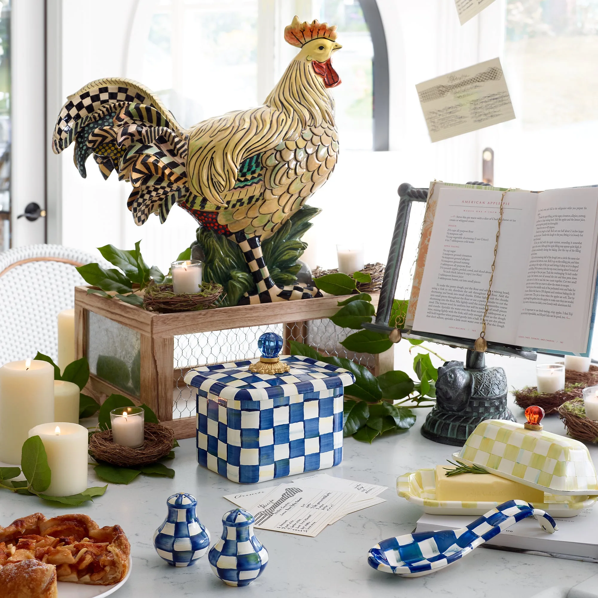 Royal Check Enamel Salt & Pepper Shakers by MacKenzie-Childs