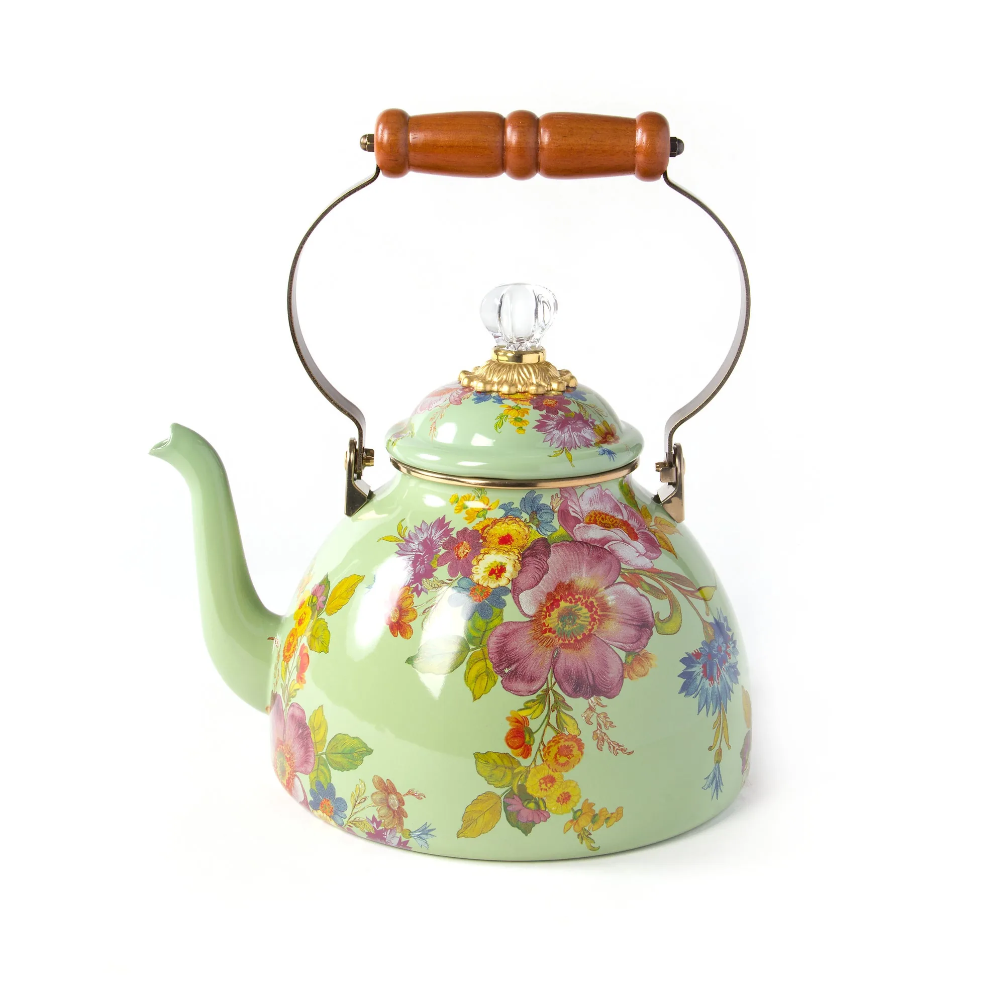 Flower Market 3 Quart Tea Kettle - Green by MacKenzie-Childs