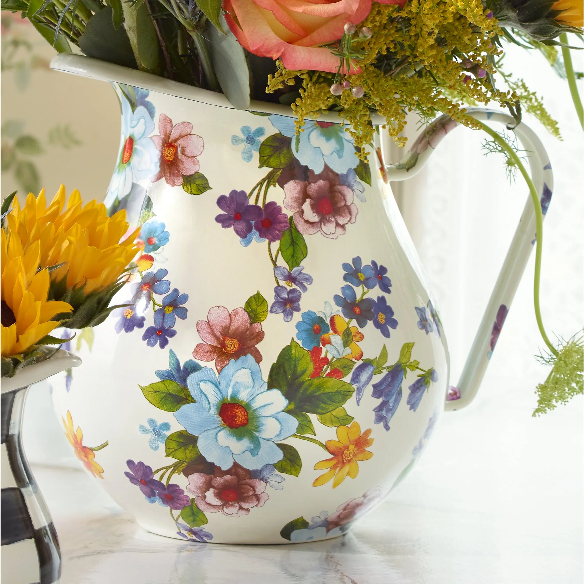 Flower Market Pitcher - White by MacKenzie-Childs