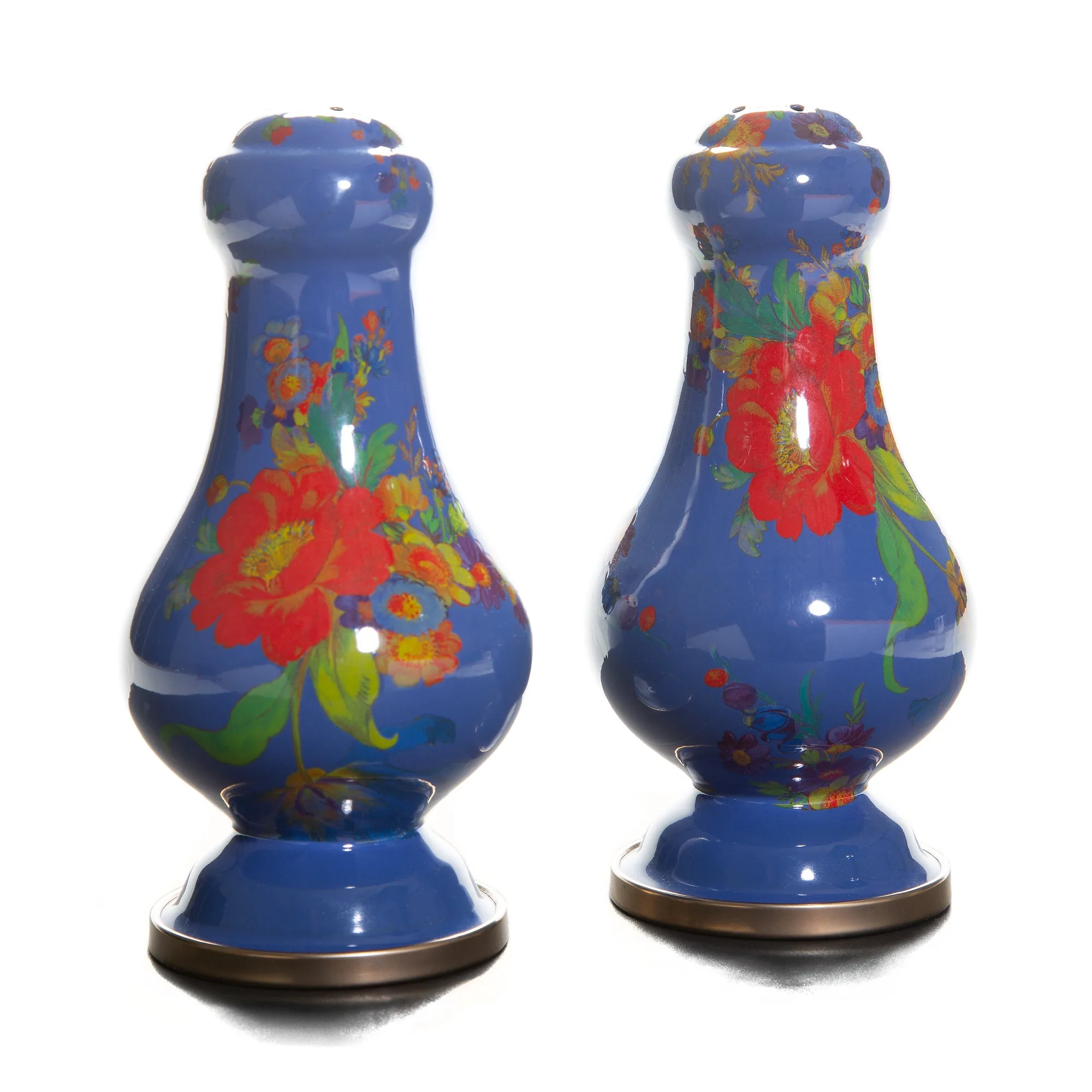 Flower Market Large Salt & Pepper Shakers - Lapis by MacKenzie-Childs