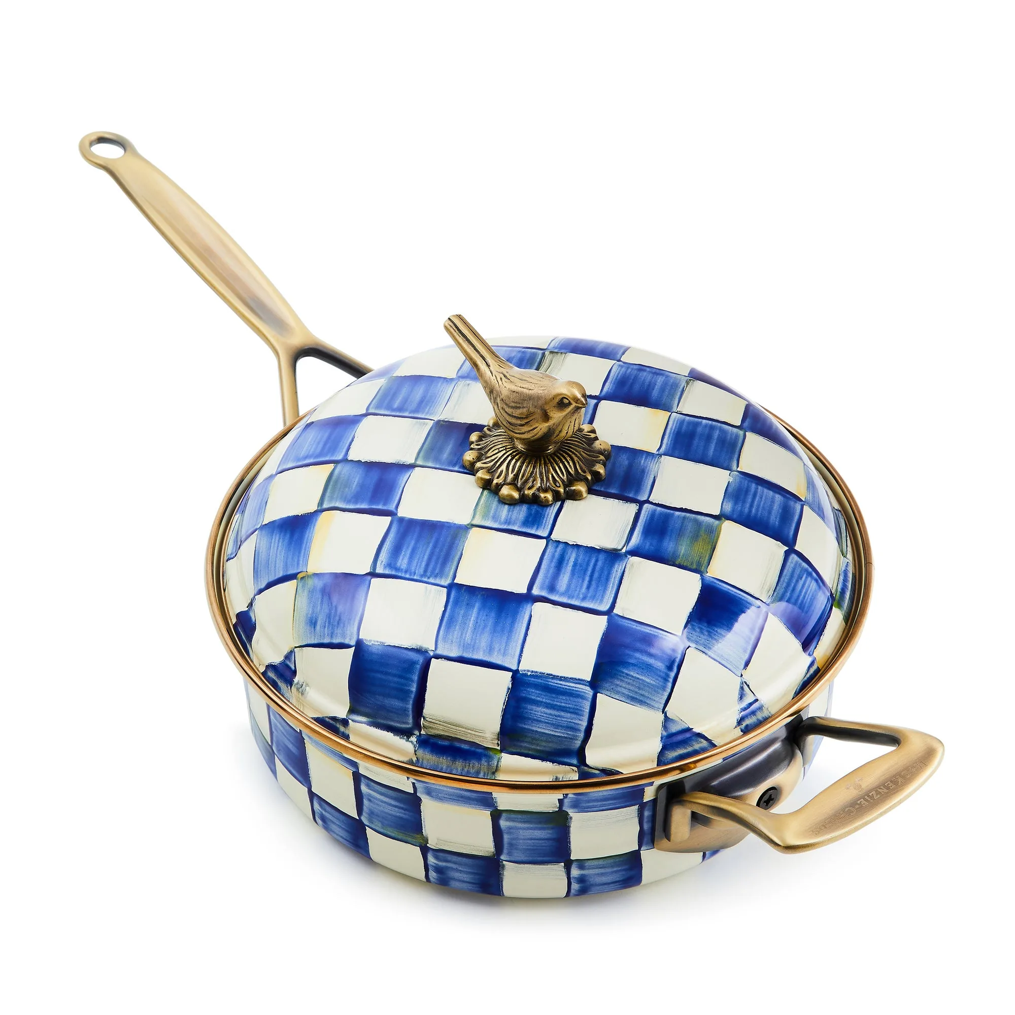 Royal Check Enamel 3 Qt. Saute Pan by MacKenzie-Childs