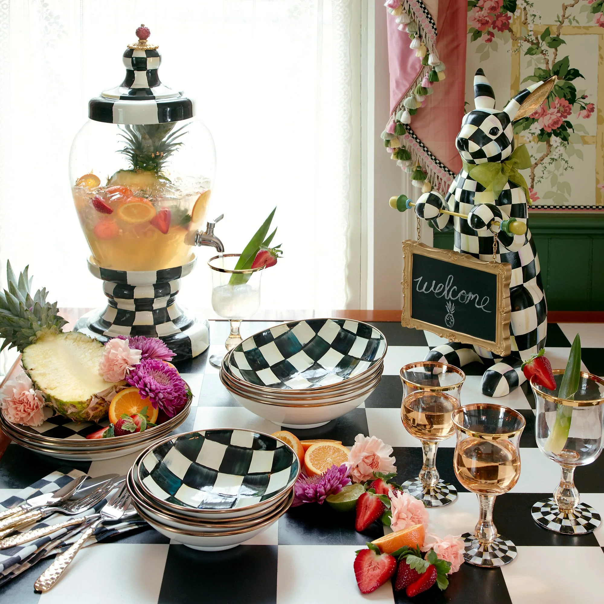 Courtly Check Enamel Gourmand Coupe by MacKenzie-Childs