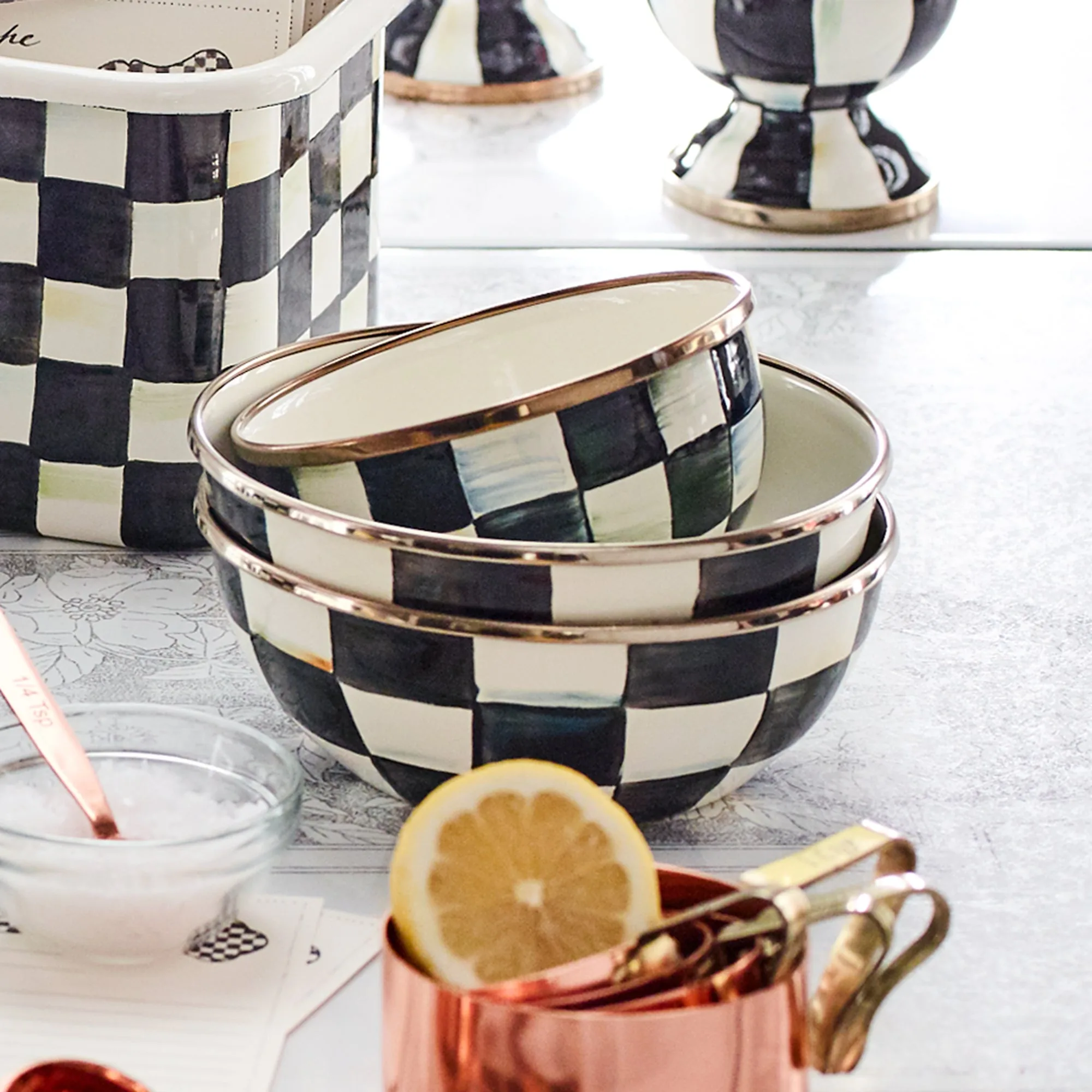 Courtly Check Enamel Everyday Bowl - Small by MacKenzie-Childs