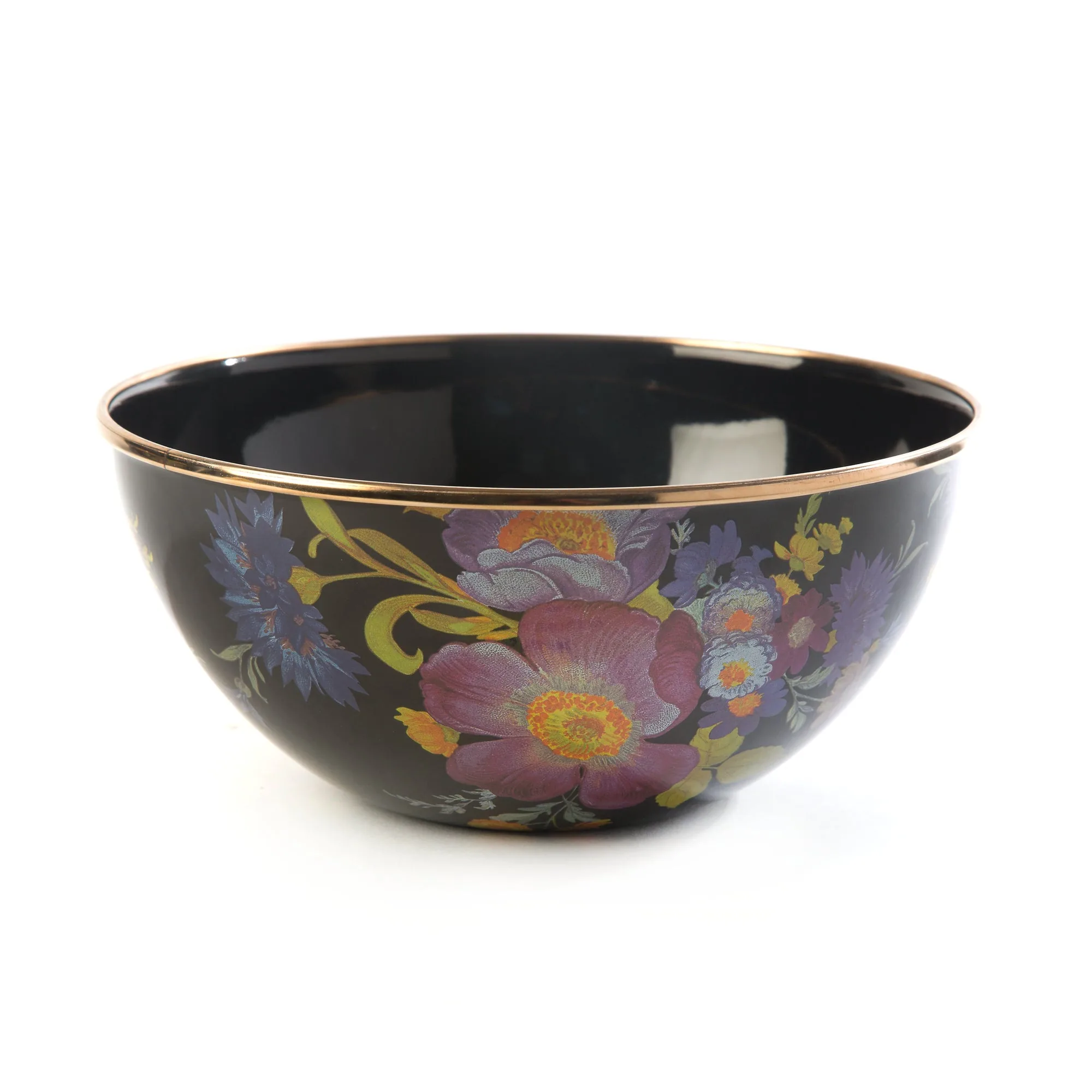 Flower Market Small Everyday Bowl - Black by MacKenzie-Childs