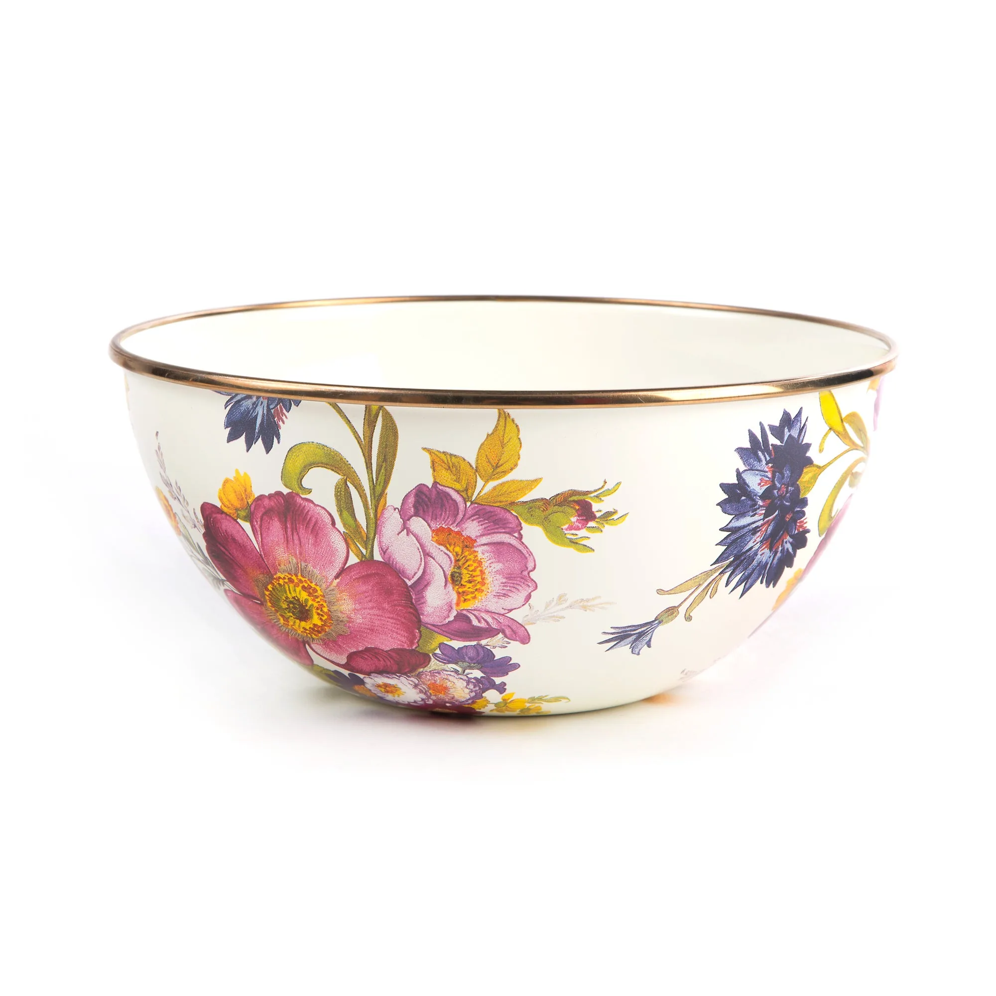 Flower Market Small Everyday Bowl - White by MacKenzie-Childs