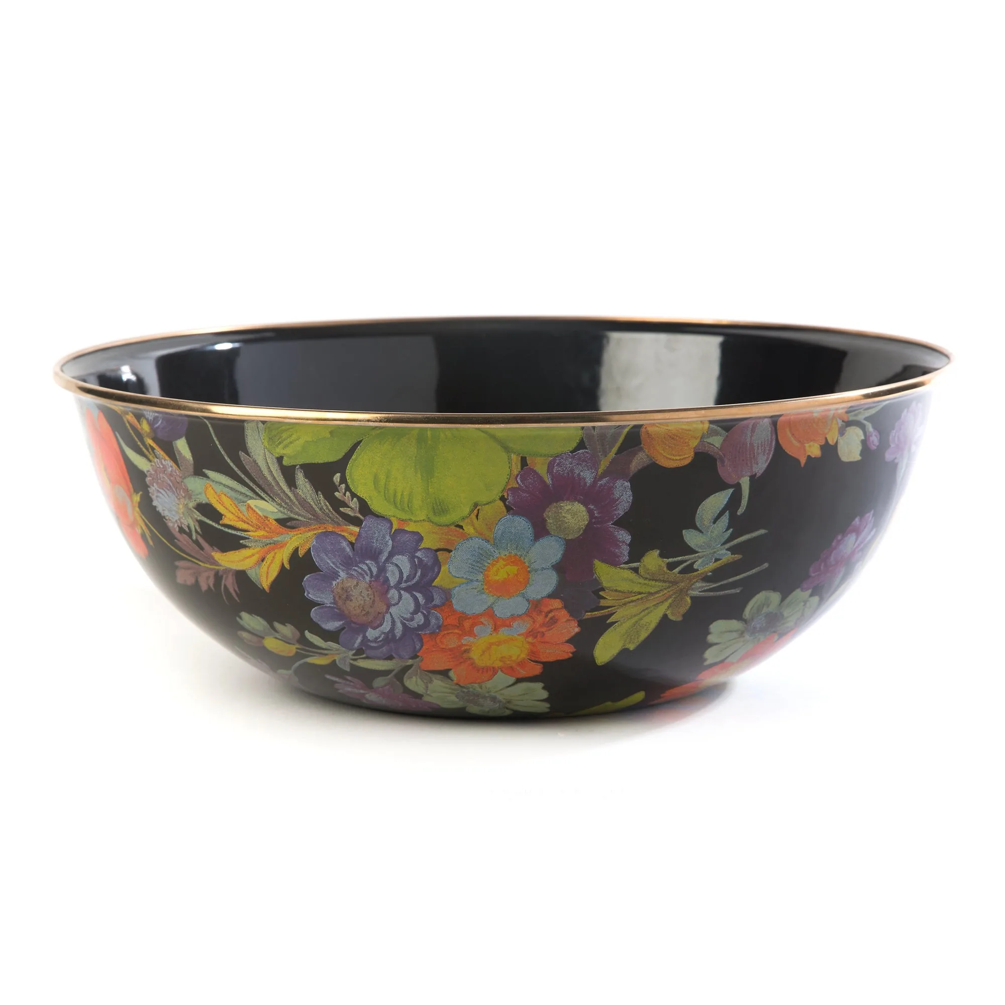 Flower Market Extra Large Everyday Bowl - Black by MacKenzie-Childs